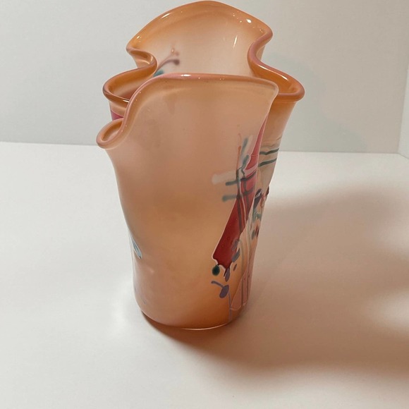 Spectacular Vintage 1994 Signed Nelson Modernist Abstract Studio Art Glass Vase - Picture 4 of 11